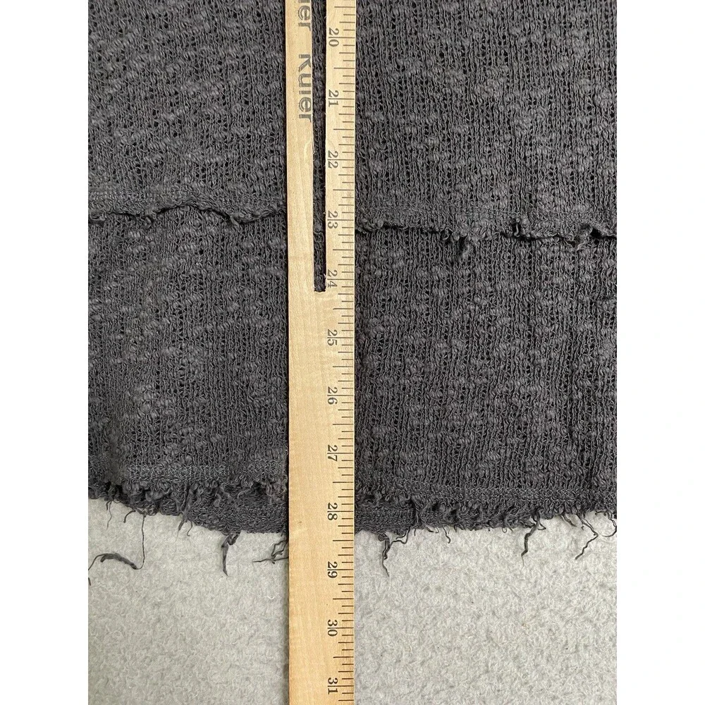 Free People Oversized Ocean Air Hacci Dark Grey Size Small Long Sleeve V Neck - Picture 9 of 9
